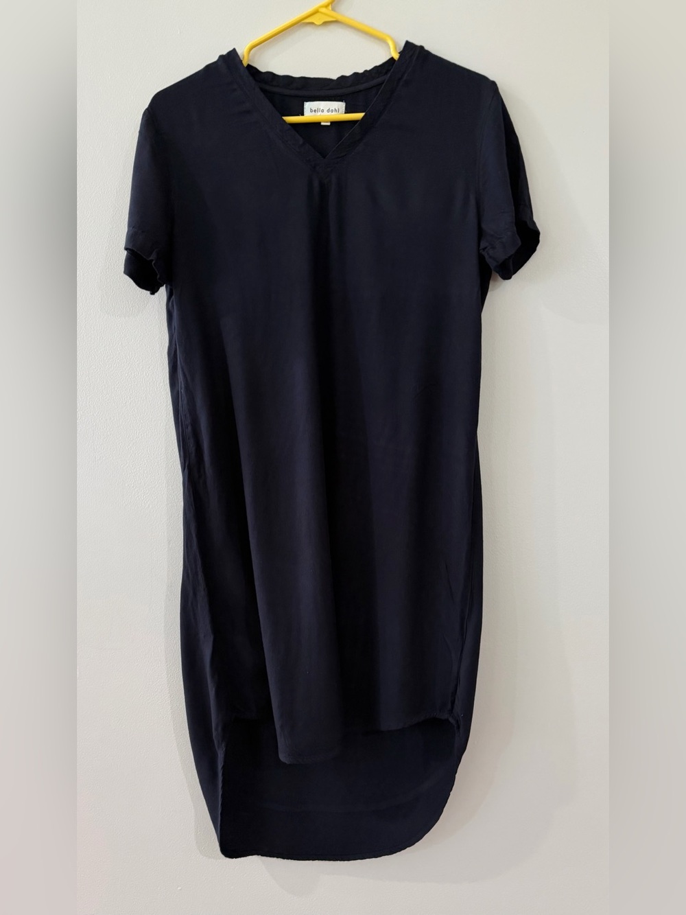 Bella Dahl Navy Blue V-Neck Women's Shirt Dress Casual Summer Fall Beach Preppy